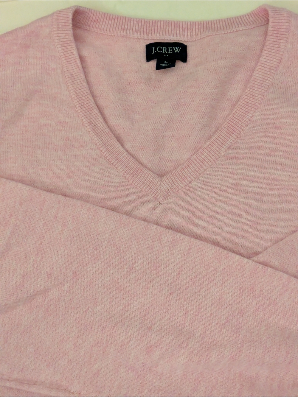 J. Crew Men's Light Pink V-Neck Sweater - Picture 7 of 9